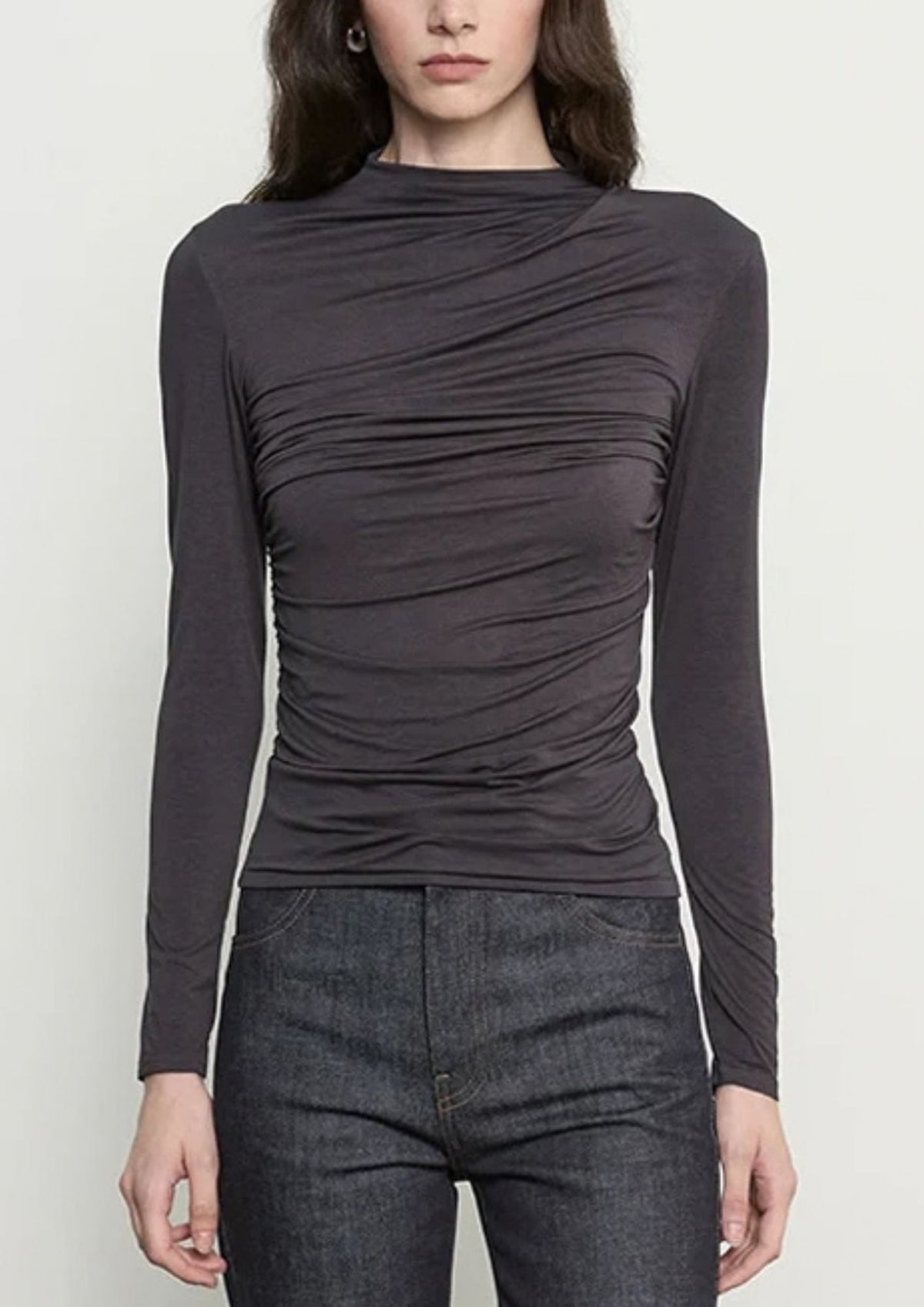 ENZA COSTA Fluid Jersey Twist Top - Phantom