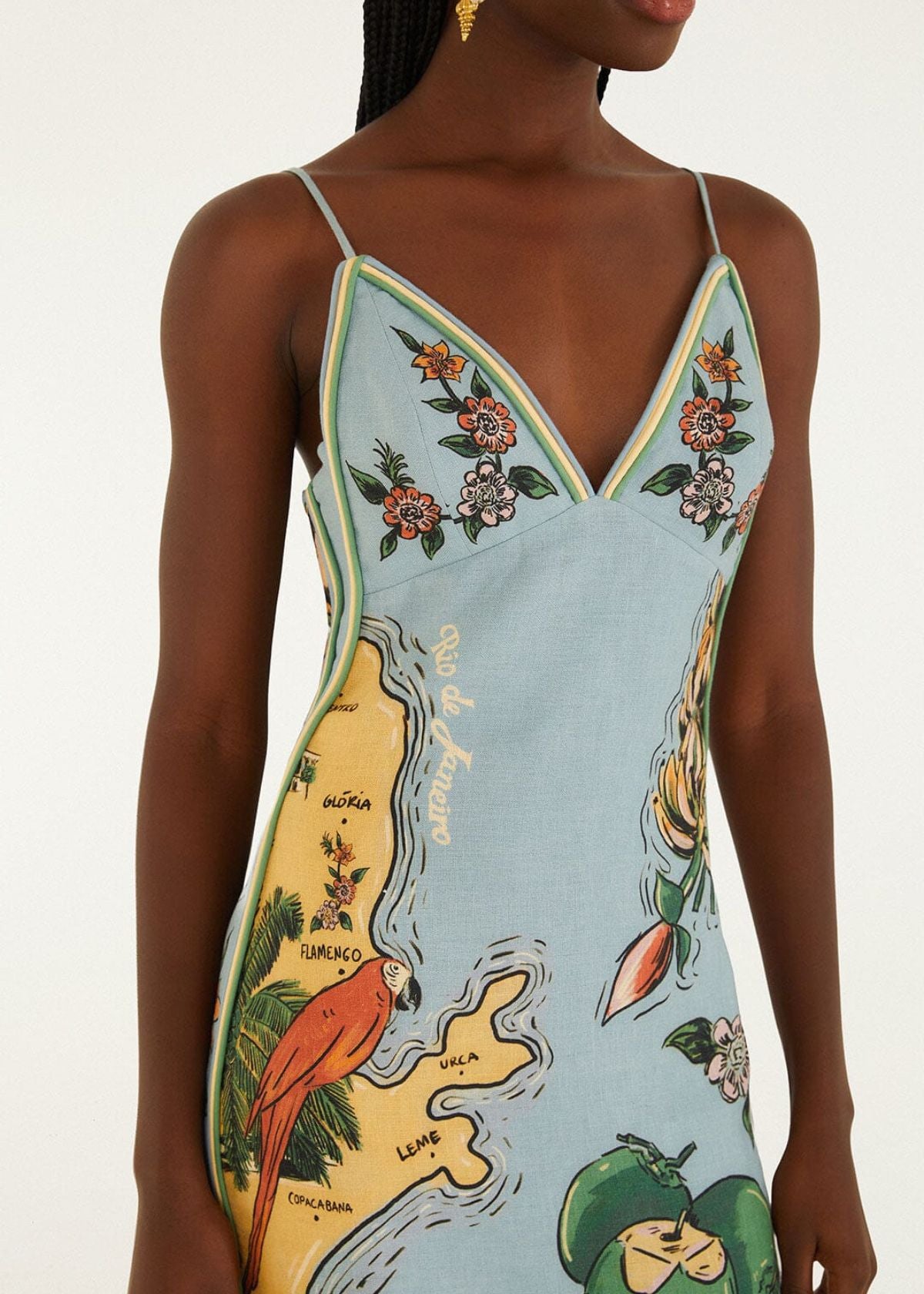 FARM RIO Beaches Path Sleeveless Mini Dress