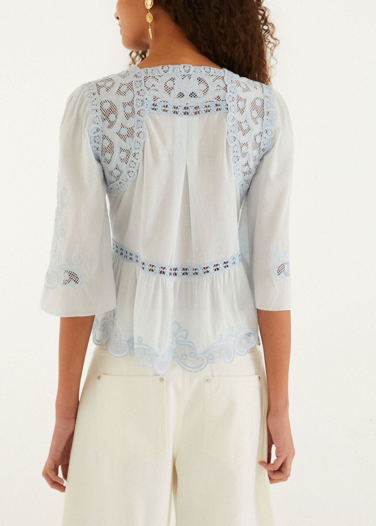 FARM RIO Richelieu Top - Light Blue