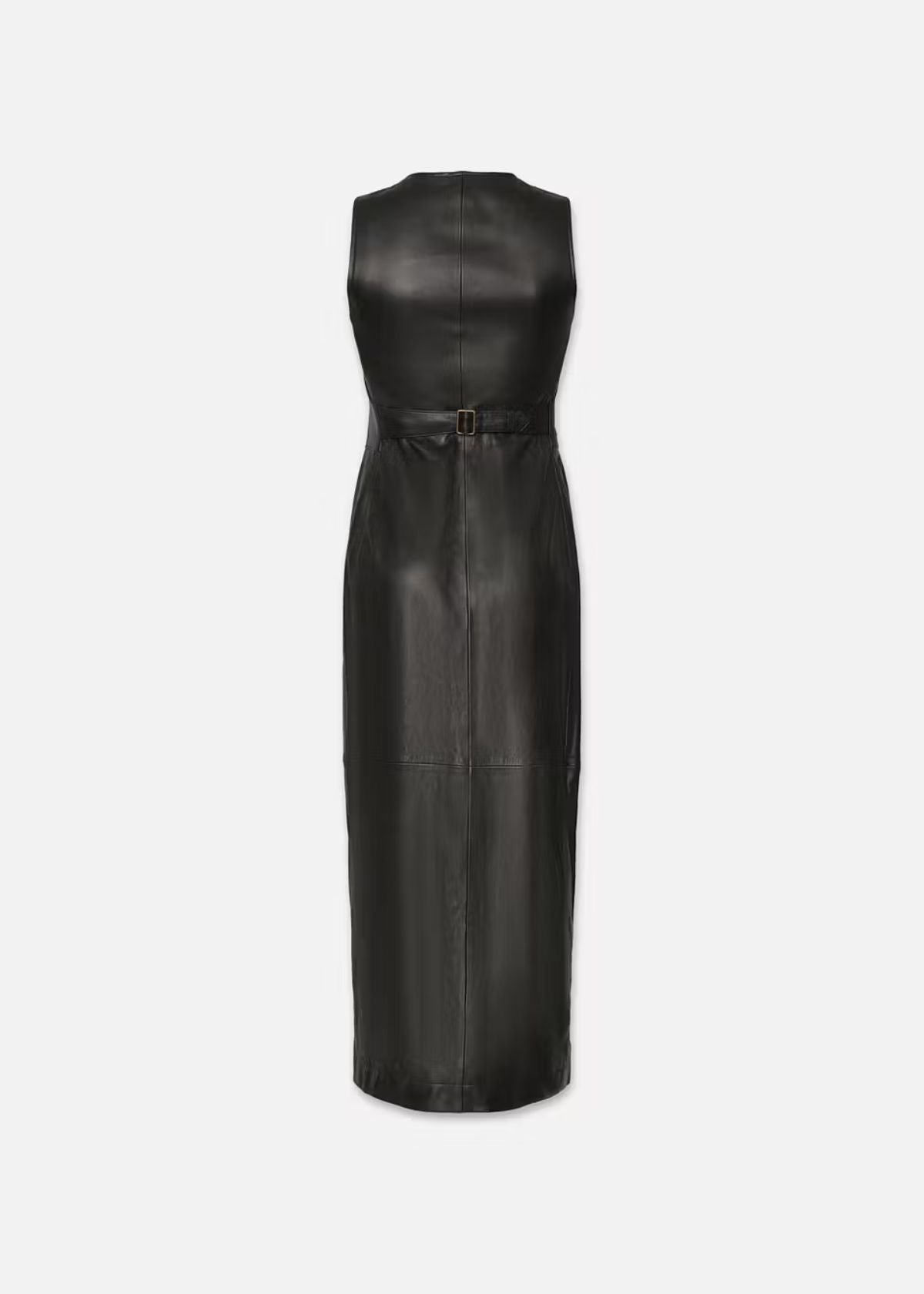 FRAME Leather Midi Vest Dress - Black