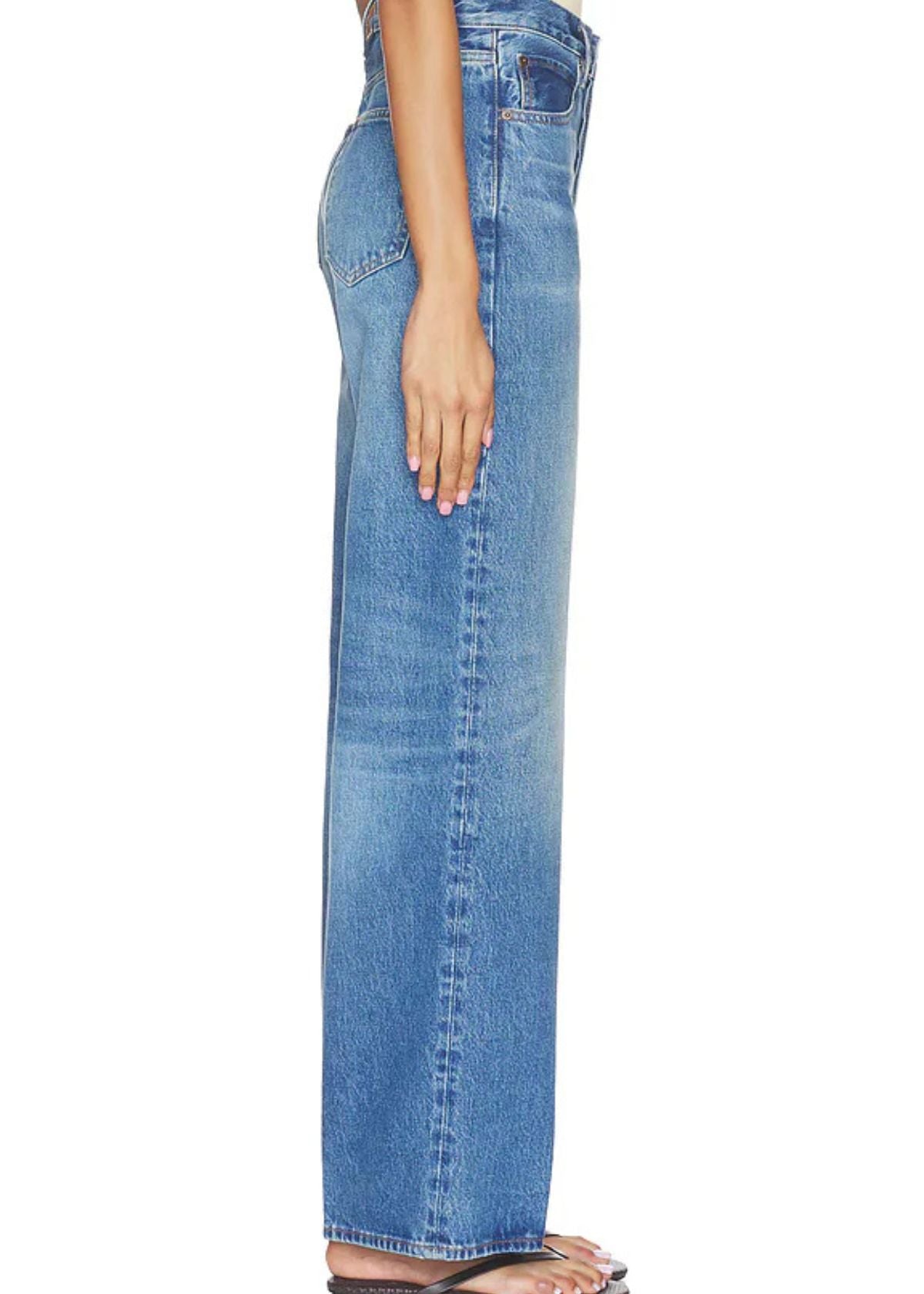 FRAME The Collegiate Wide Leg Jean - Fighter