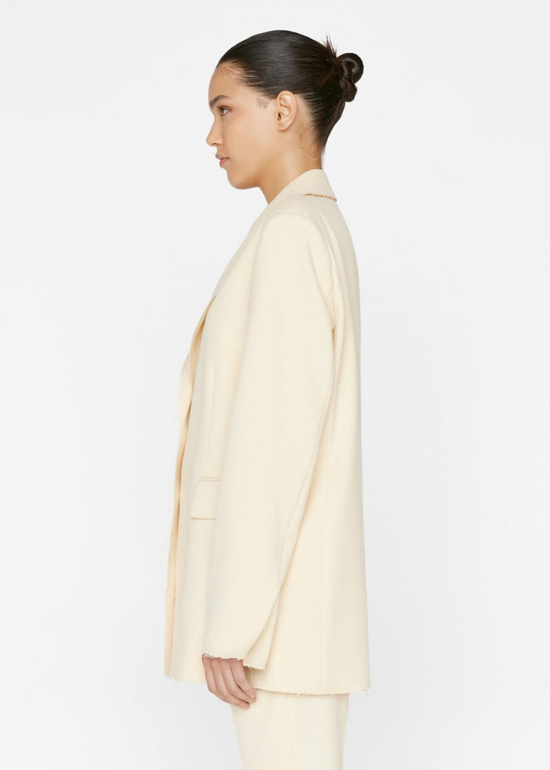FRAME Oversized Raw Edge Blazer - Butter