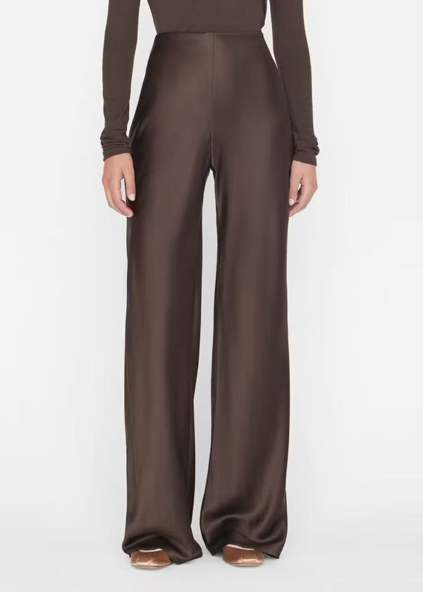 FRAME Wide Leg Pull On Pant - Espresso