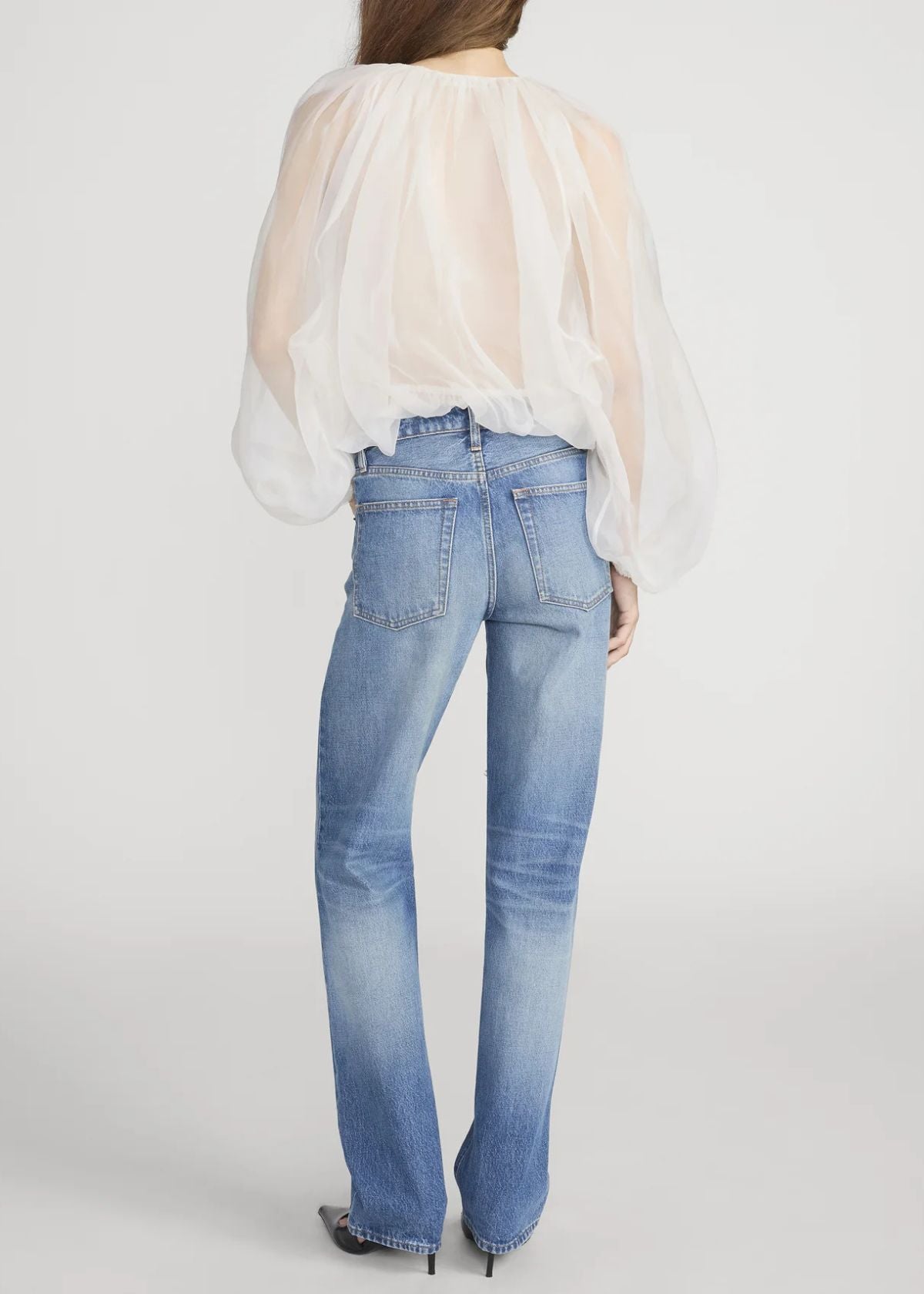 FRAME The Sheer Balloon Top - Cream