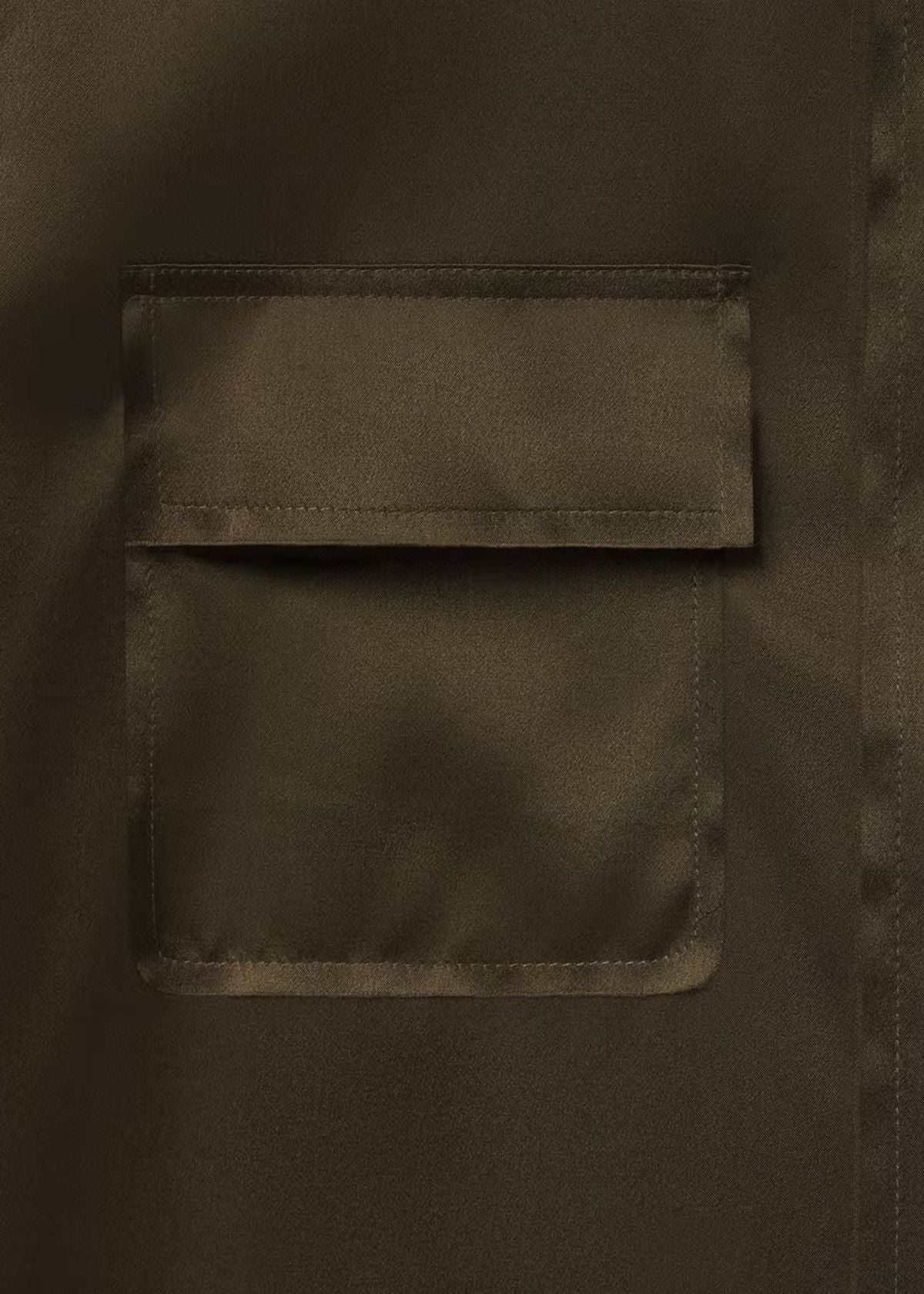 FRAME Raw Edge Double Pocket Top - Rich Military