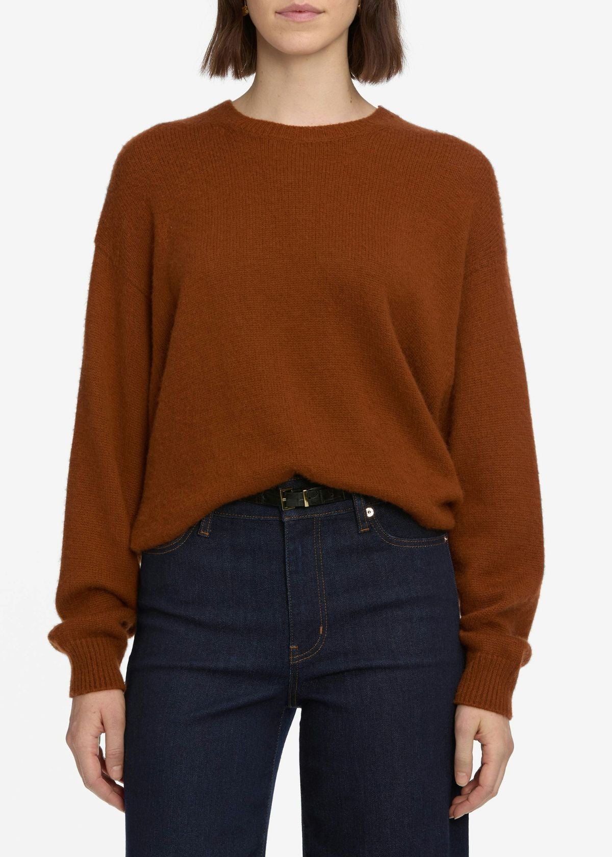 FRAME The Cashmere Brushed Sweater - Rust