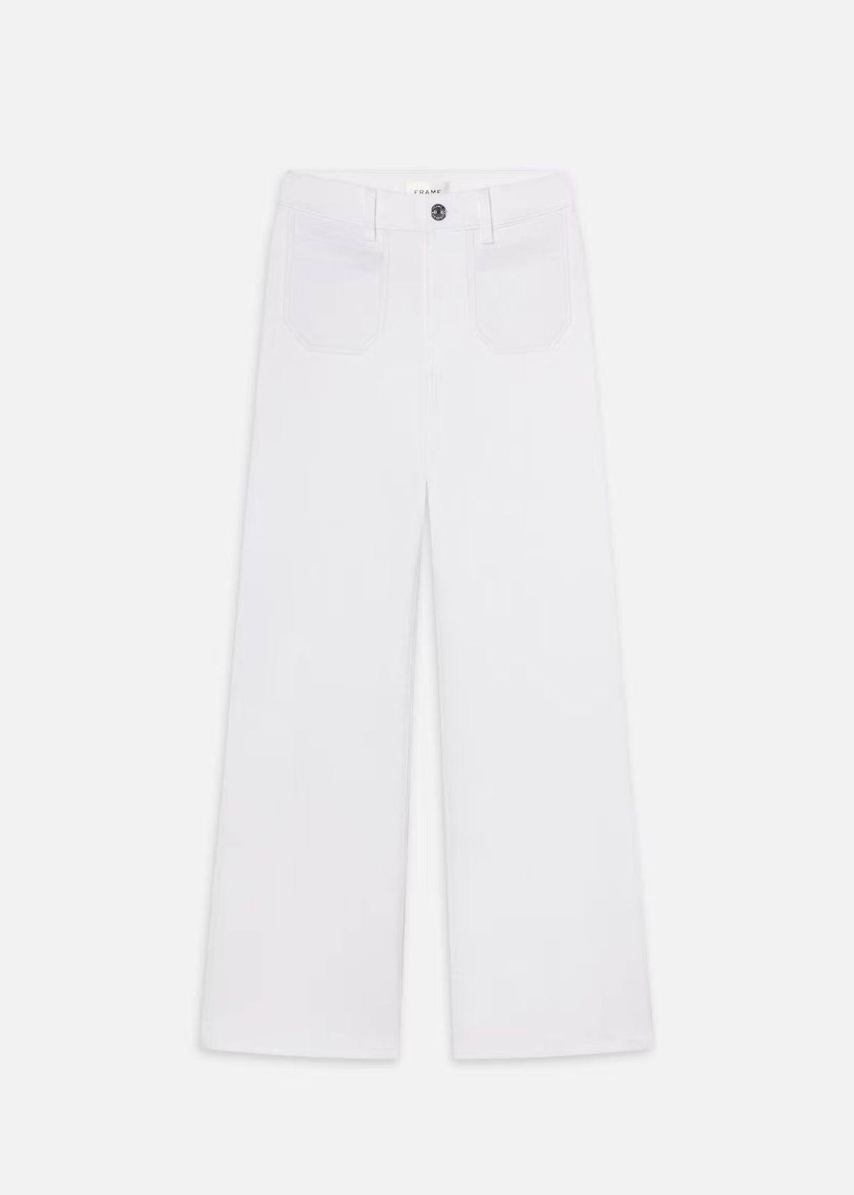 FRAME Le Slim Palazzo Modernist Pocket Jean - White