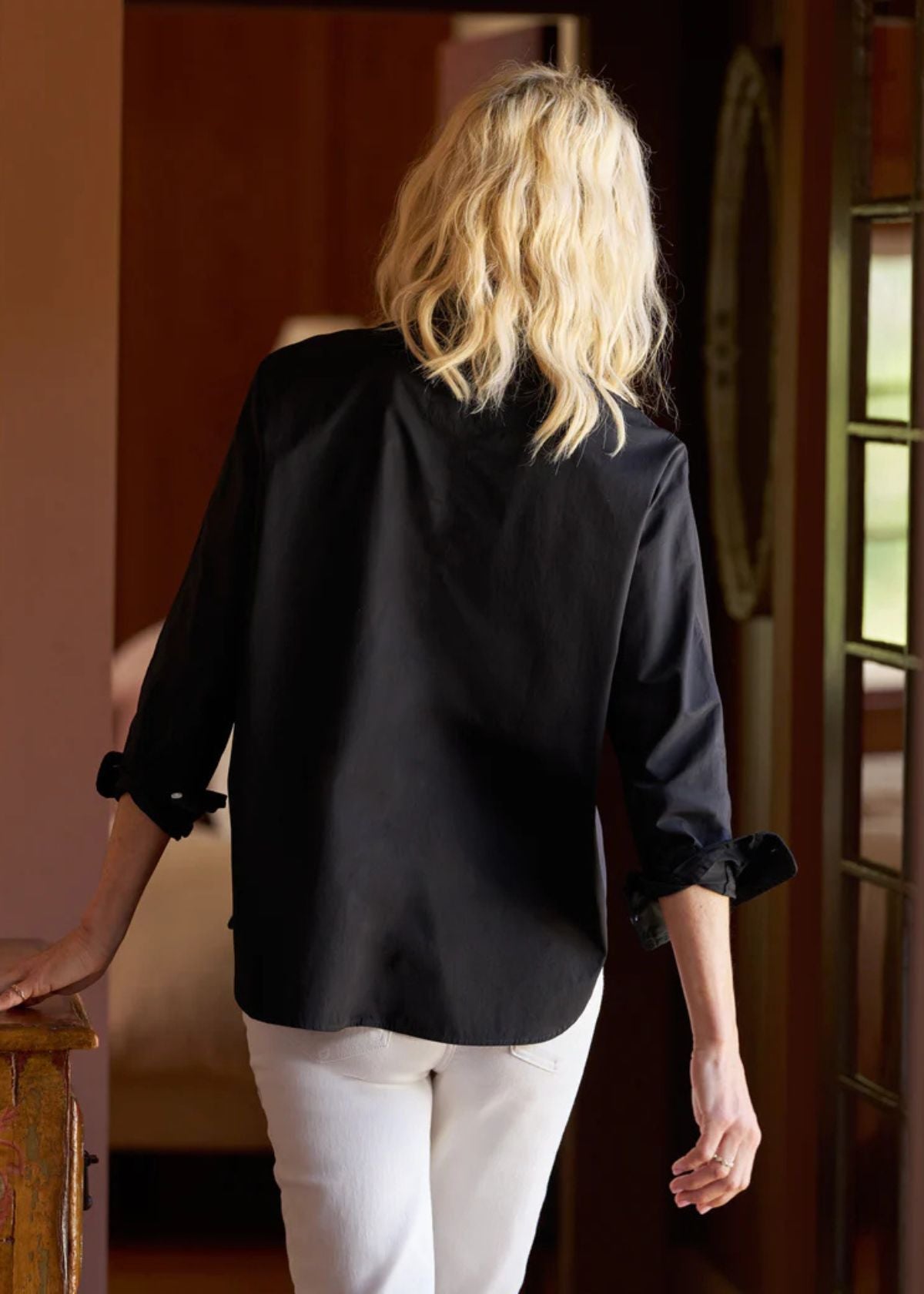 FRANK & EILEEN Oona Continuous Sleeve Top - Black Superluxe