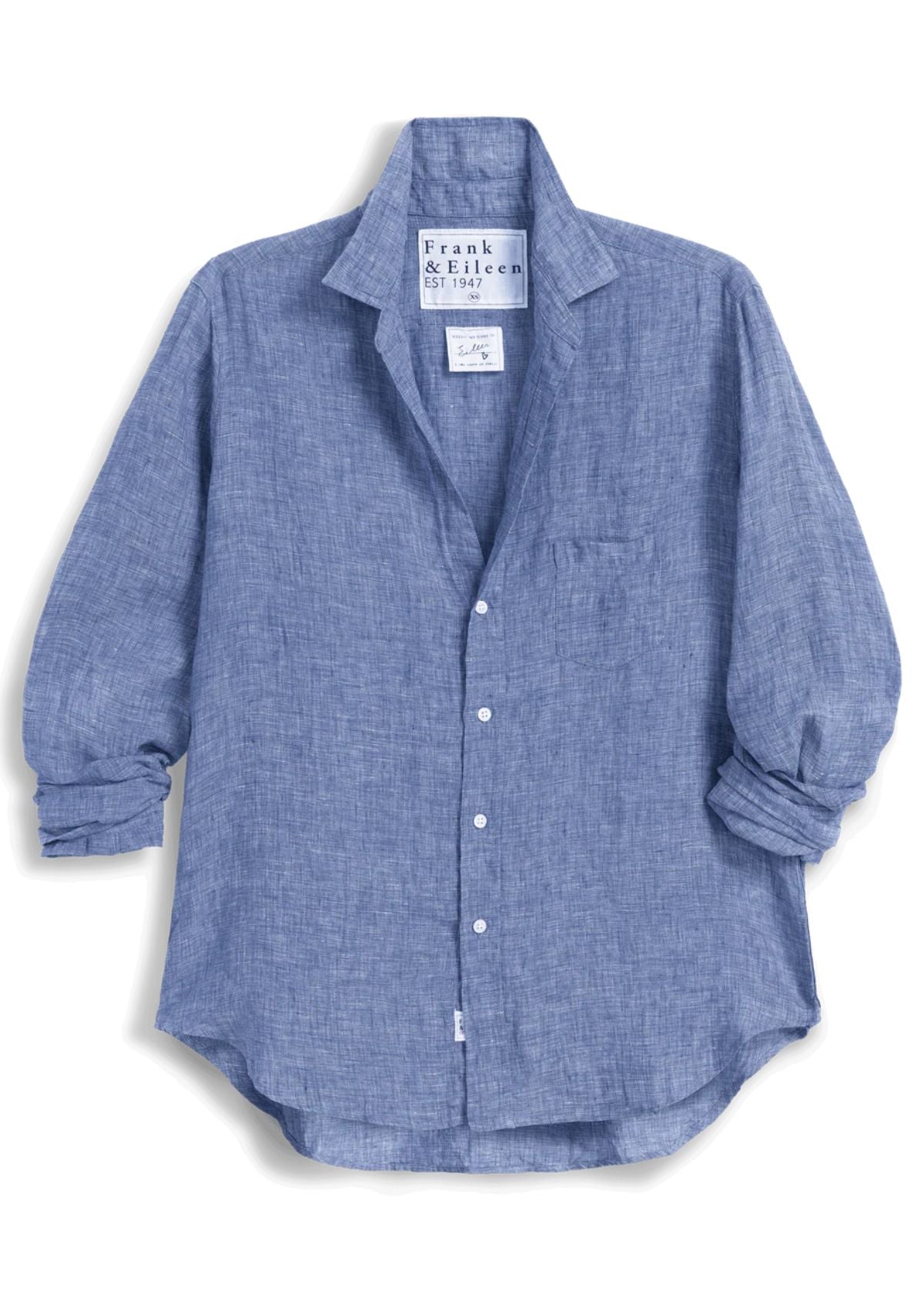 FRANK & EILEEN Eileen Relaxed Button Up Top - Navy Linen