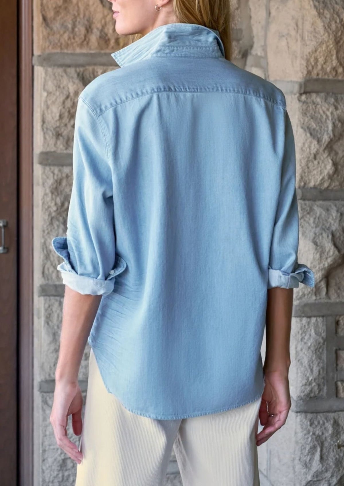 FRANK & EILEEN Eileen Relaxed Fit Famous Denim Top - Classic Blue