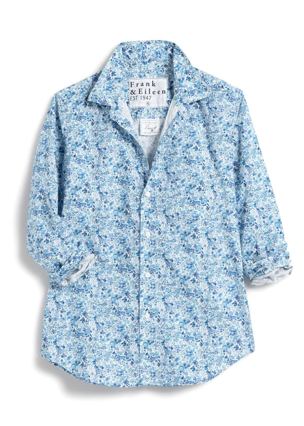 FRANK & EILEEN Tailored Button Up Shirt - Blue Floral