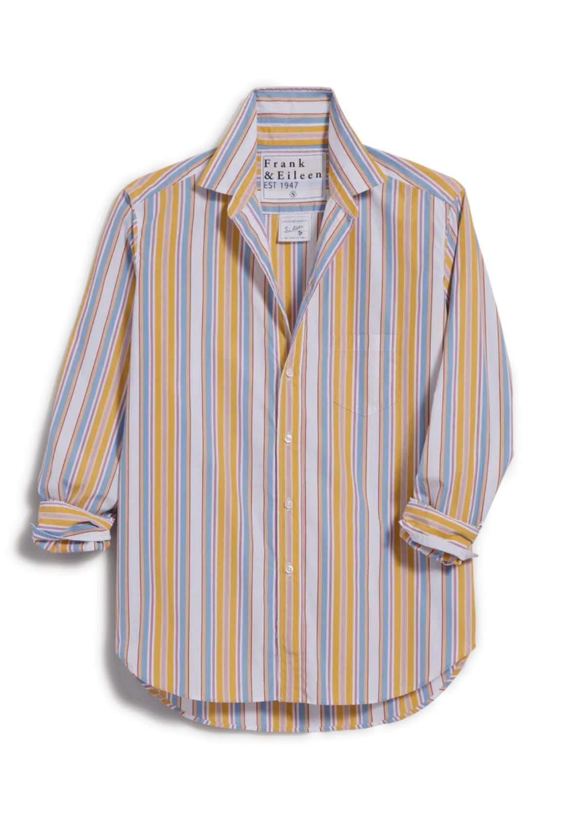 FRANK & EILEEN Eileen Top - Gold with Red and Blue Stripe