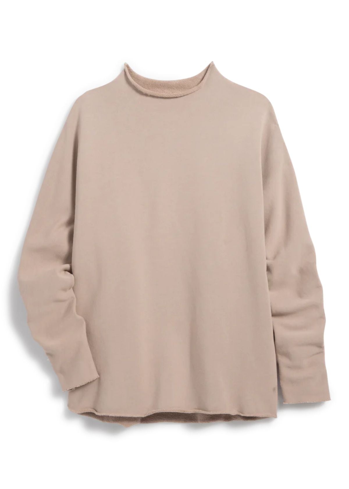 FRANK & EILEEN Effie Long Sleeve Funnel Neck Top - Biscotti