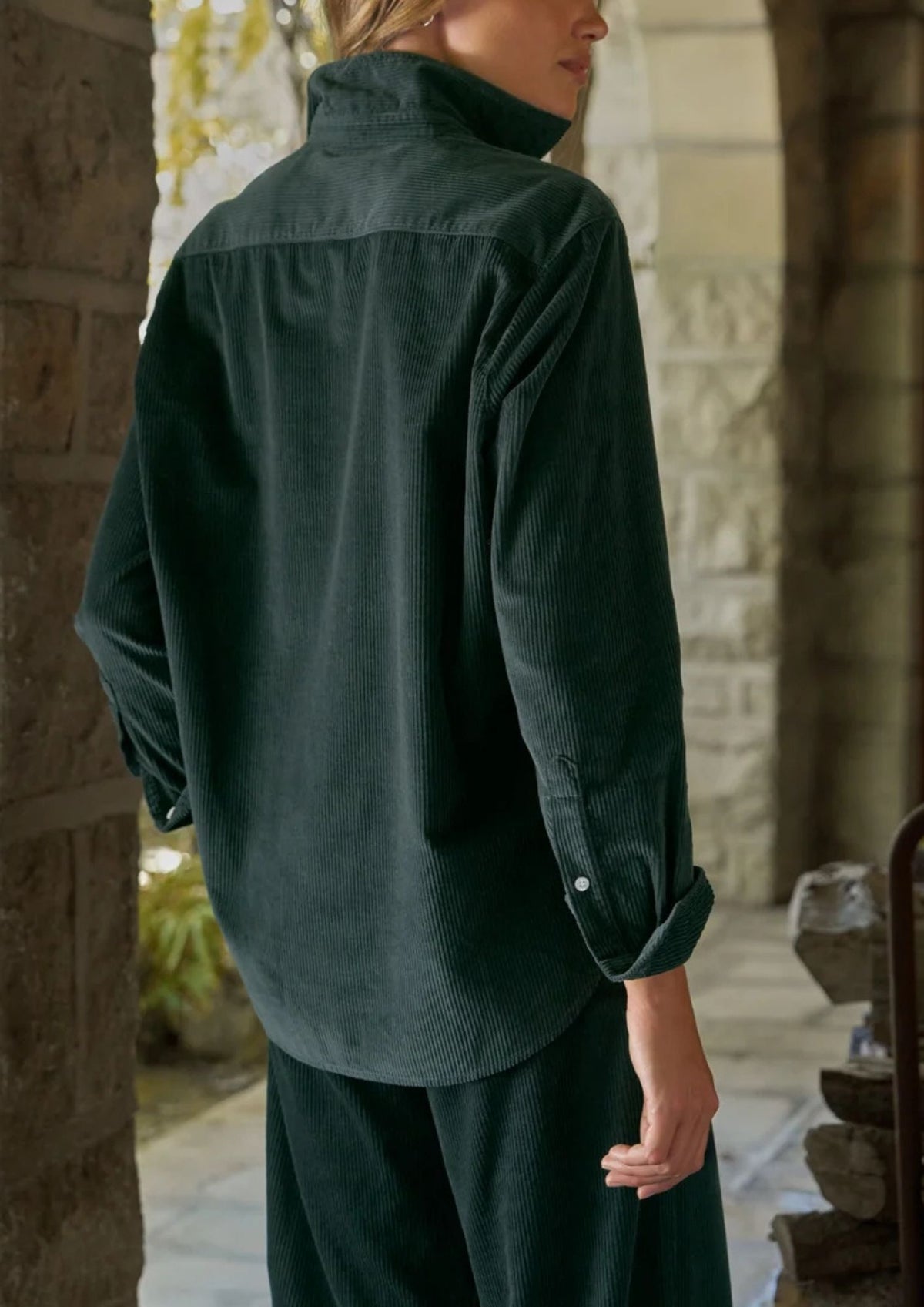 FRANK & EILEEN Eileen Relaxed Fit Italian Corduroy Top - Peacock