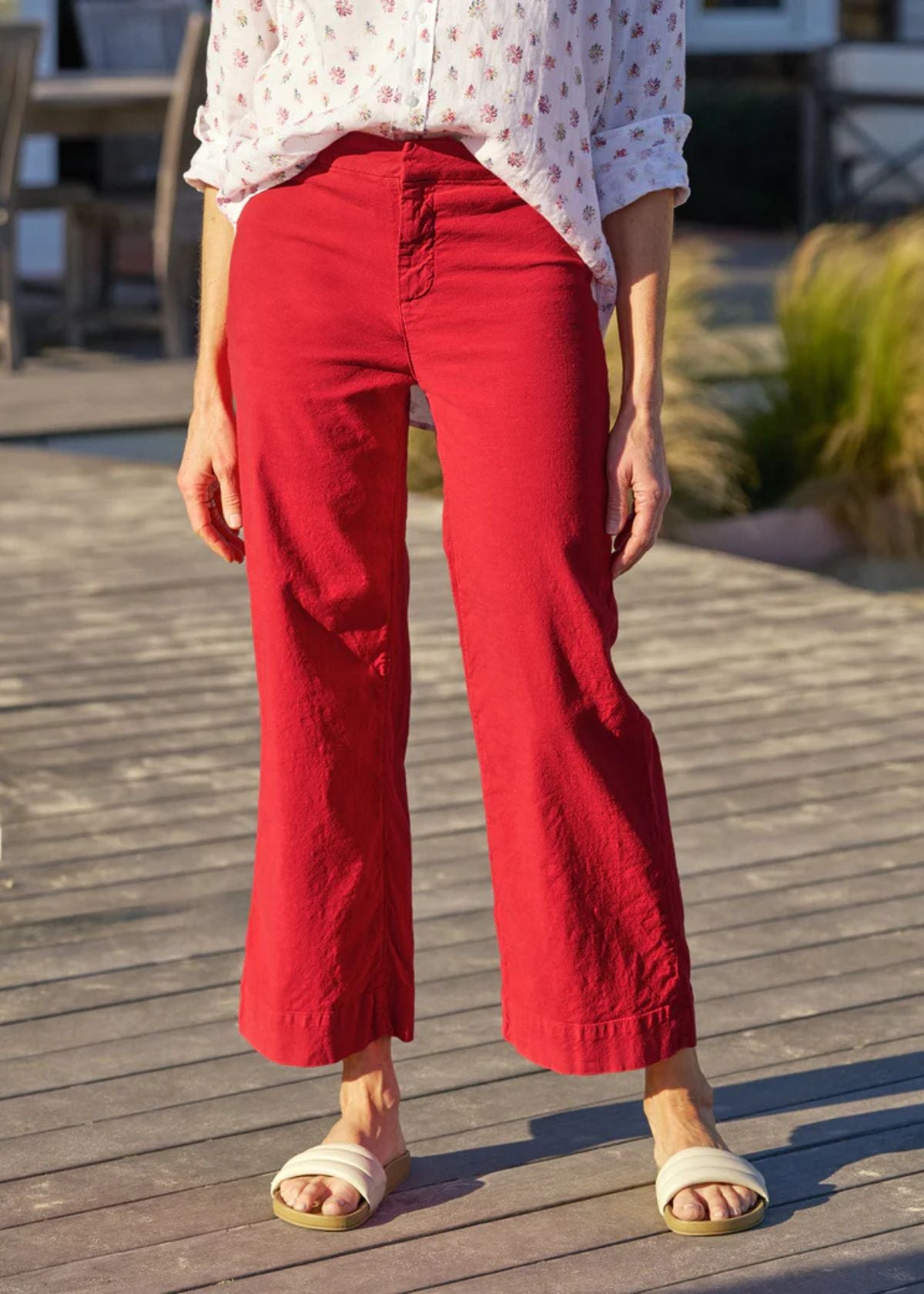 FRANK & EILEEN Wexford Wide Leg Pant - Double Decker Red