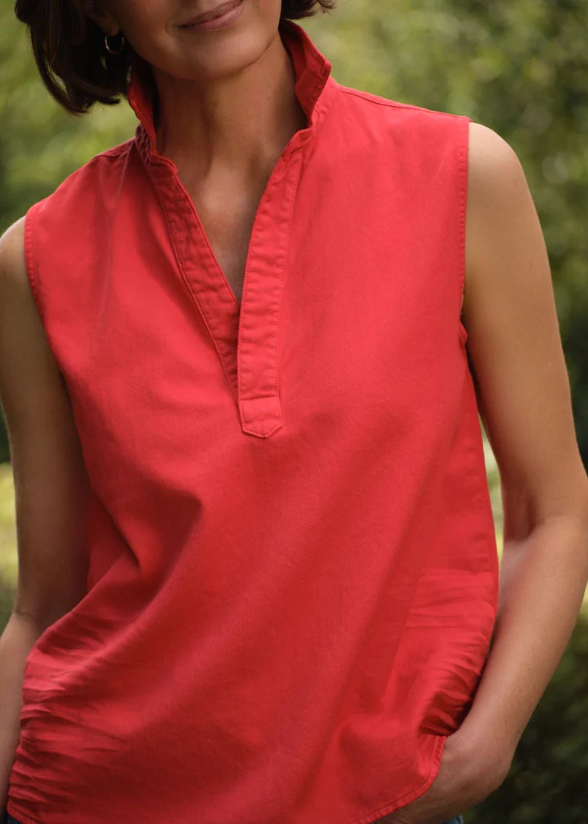 FRANK & EILEEN Olivia Popover Tank Top - Cherry