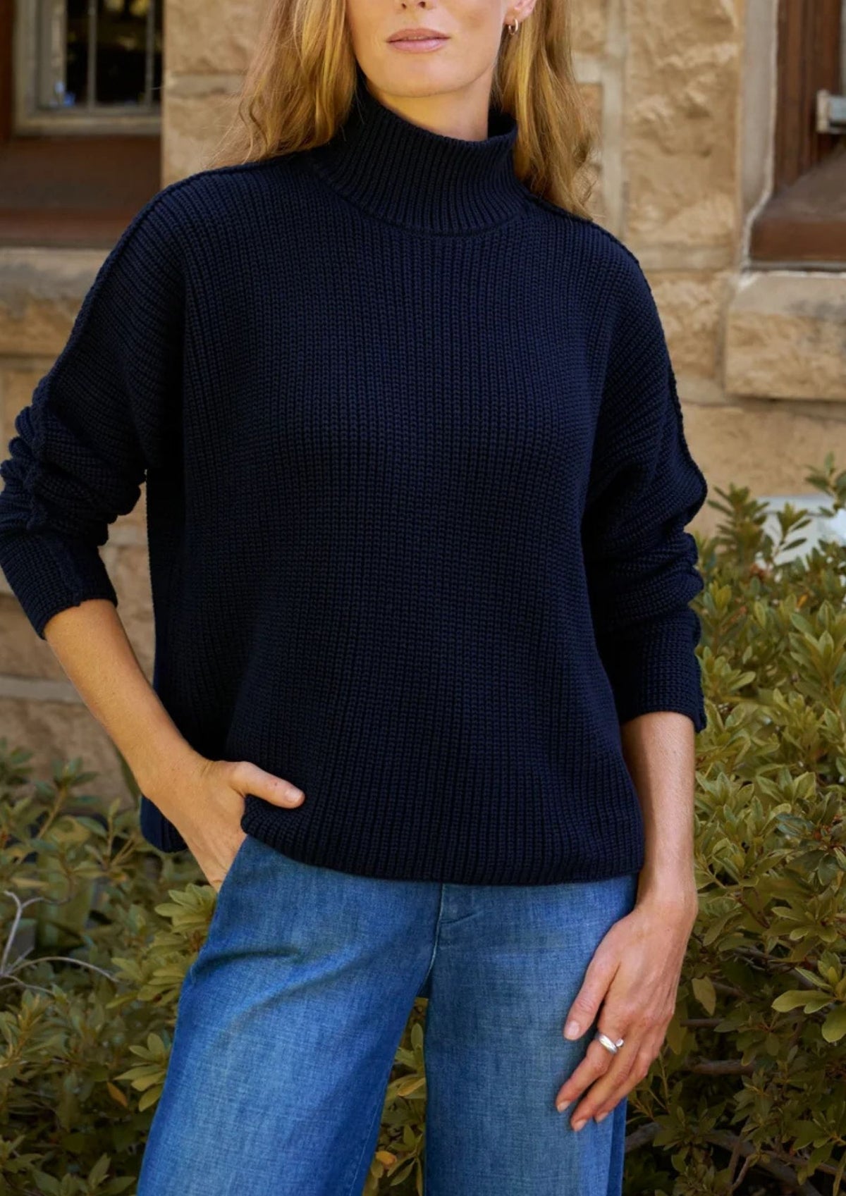 FRANK AND EILEEN Montecito Turtleneck Sweater - Marine