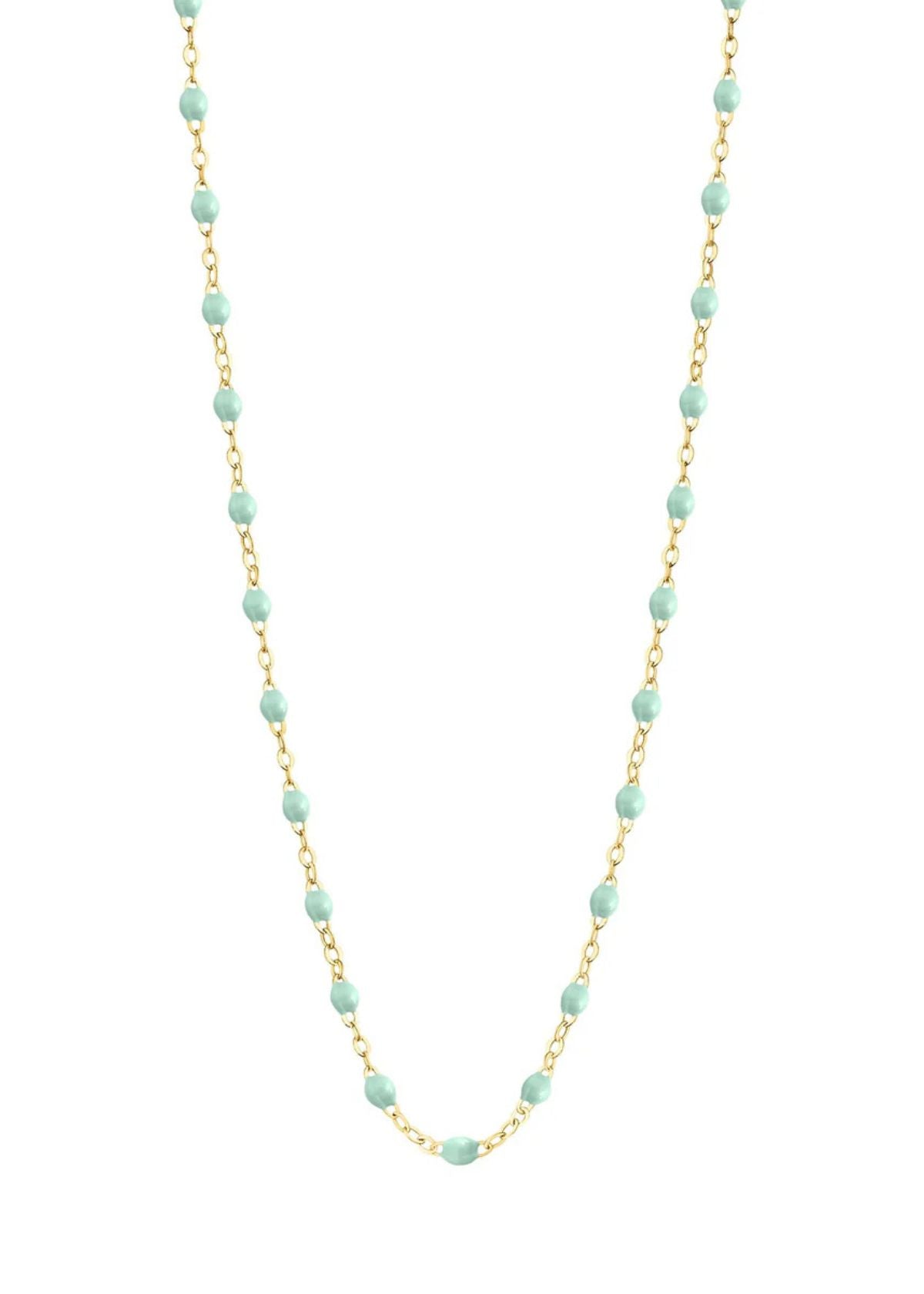 GIGI CLOZEAU Classic Gigi Jade Necklace with Yellow Gold - 16.5"