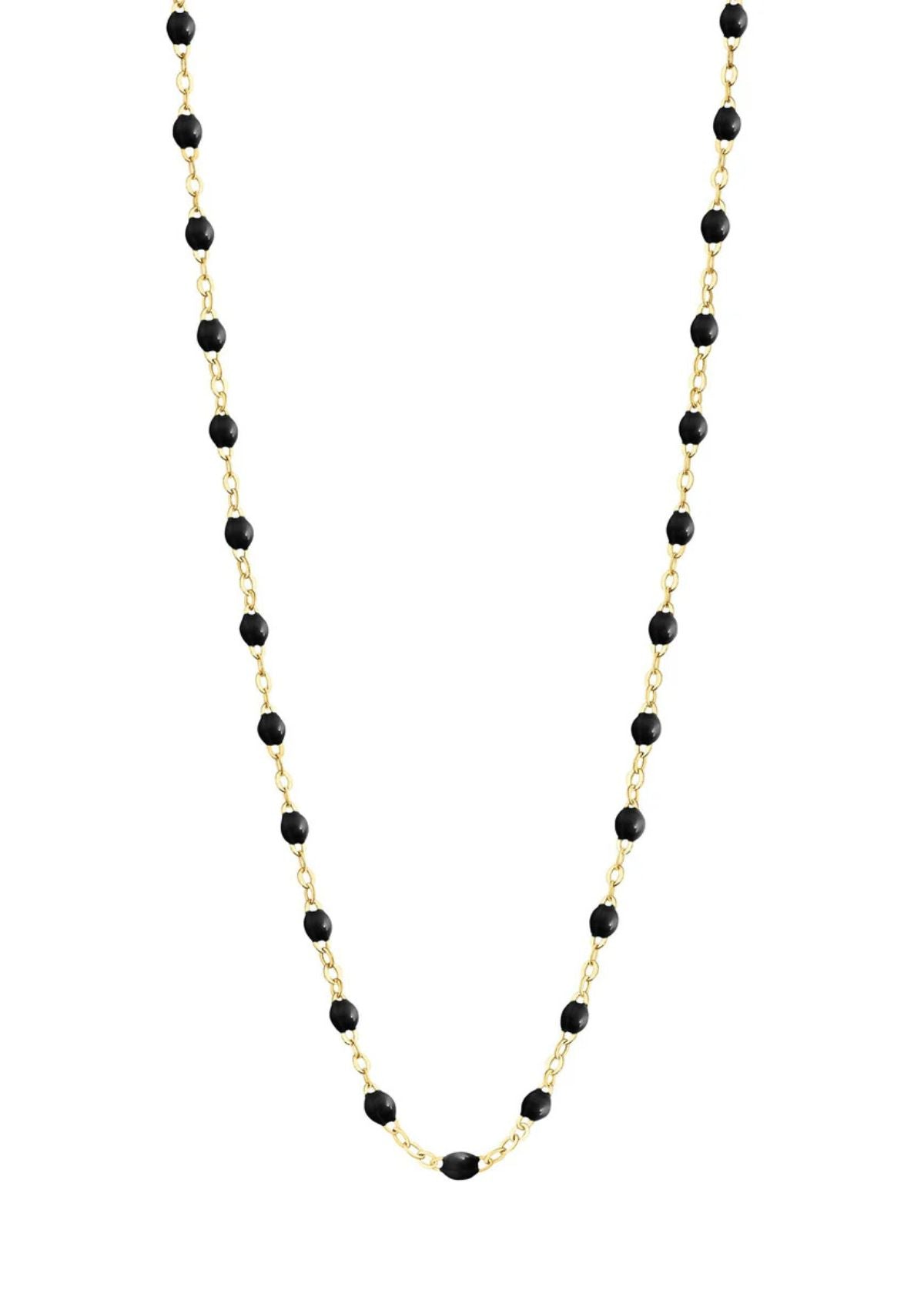 GIGI CLOZEAU Classic Gigi Black Necklace with Yellow Gold - 19.7"