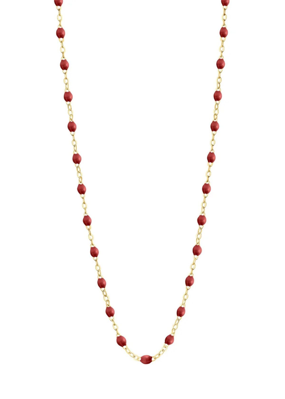 GIGI CLOZEAU Classic Gigi Bordeaux Necklace with Yellow Gold - 16.5"