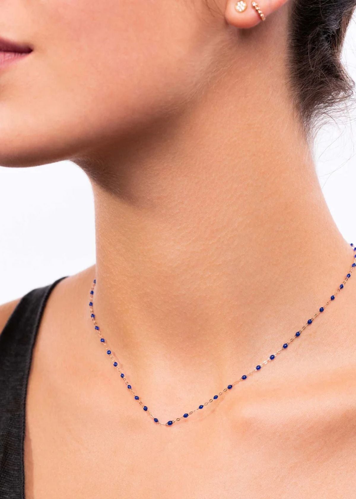 GIGI CLOZEAU Classic Gigi Lapis Necklace with Yellow Gold