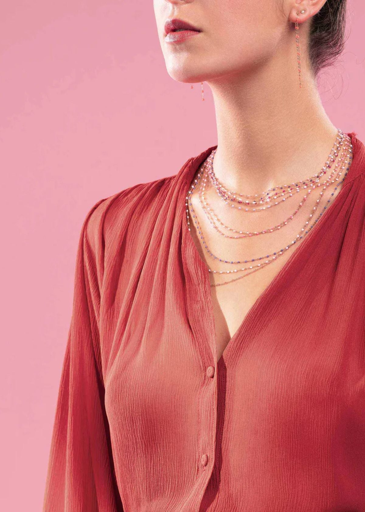 GIGI CLOZEAU Classic Gigi Lilac Necklace with Yellow Gold