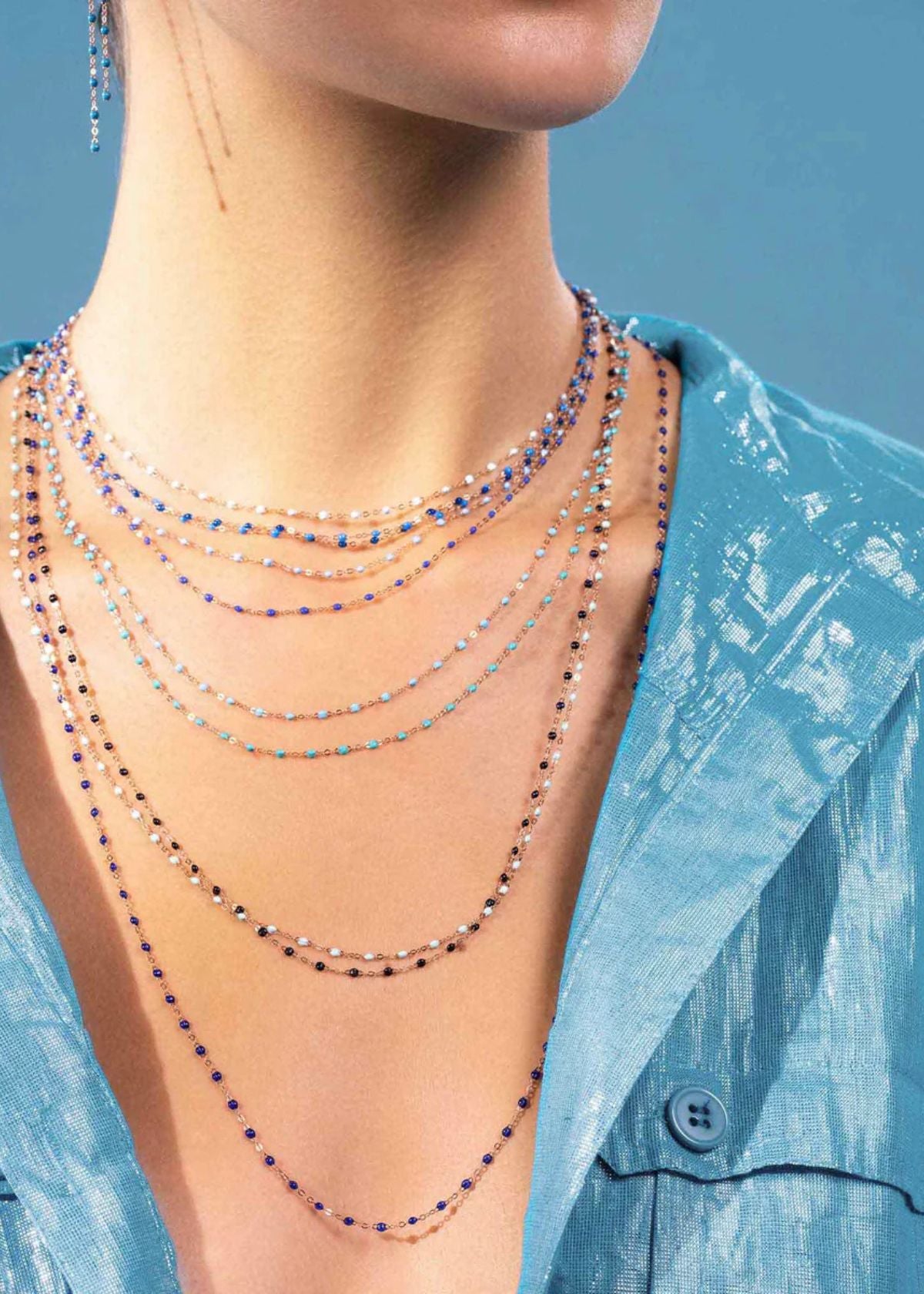 GIGI CLOZEAU Classic Gigi Sky Necklace with Yellow Gold