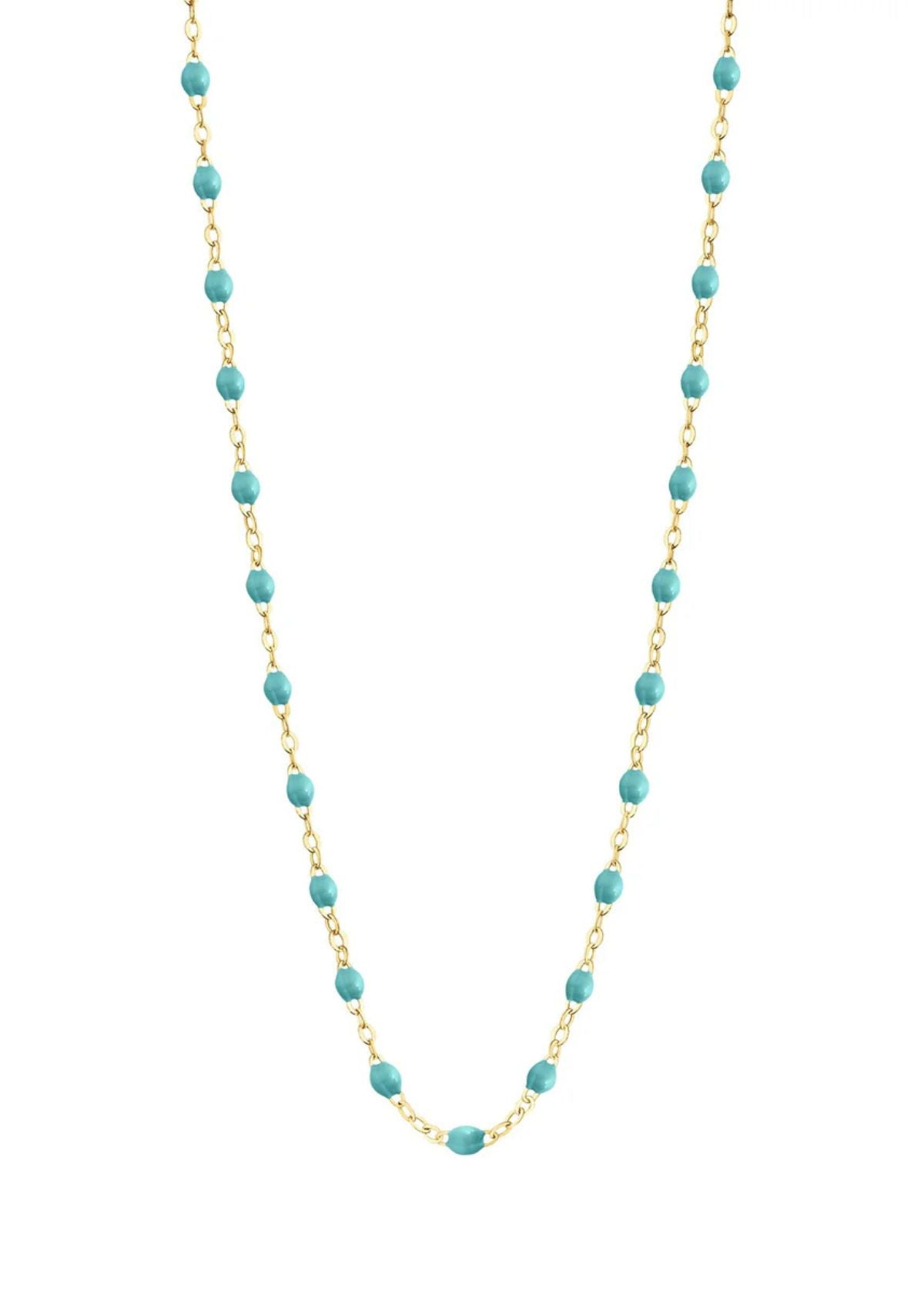 GIGI CLOZEAU Classic Gigi Turquoise Green Necklace with Yellow Gold - 16.5"