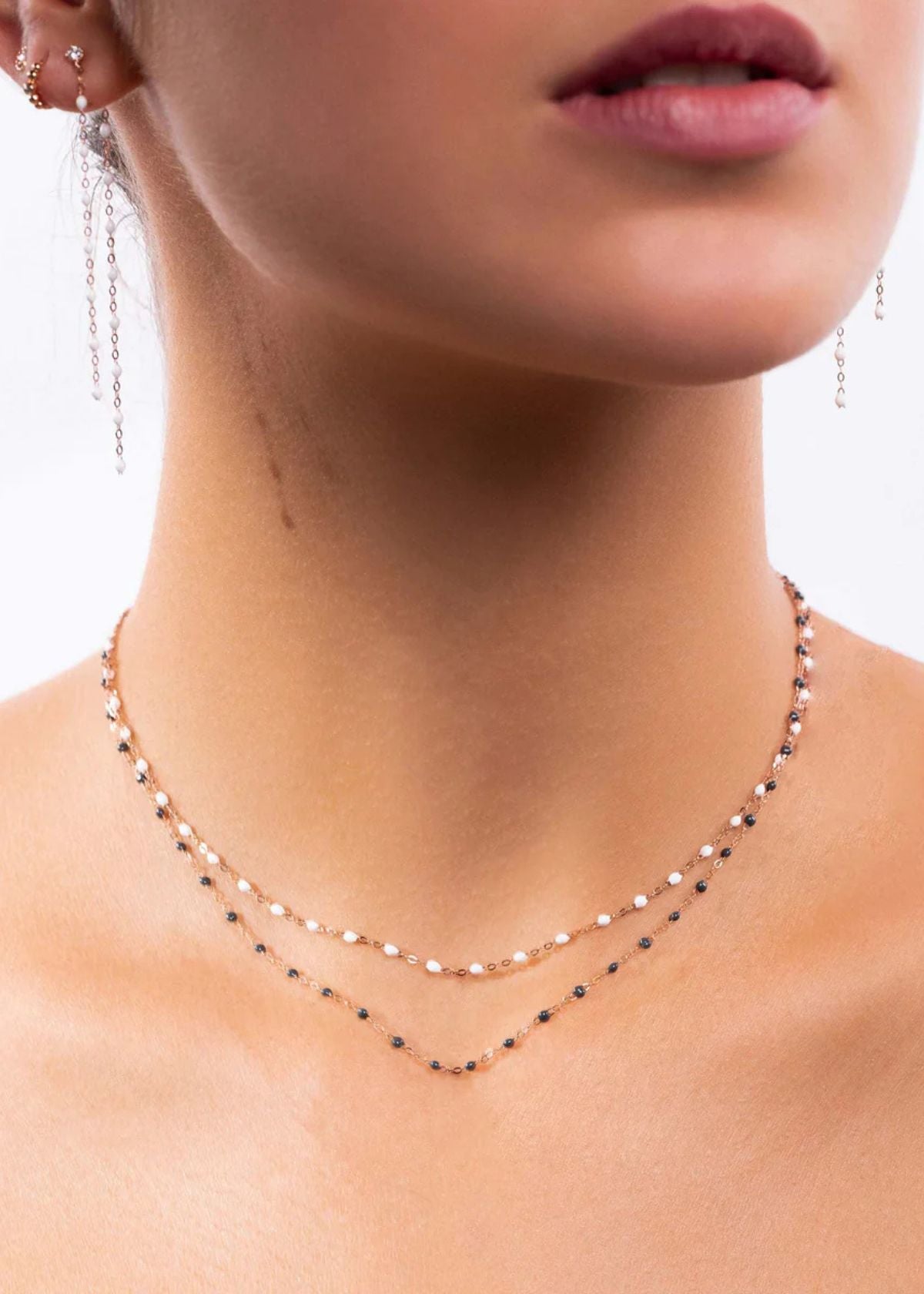 GIGI CLOZEAU Classic Gigi White Necklace with Yellow Gold