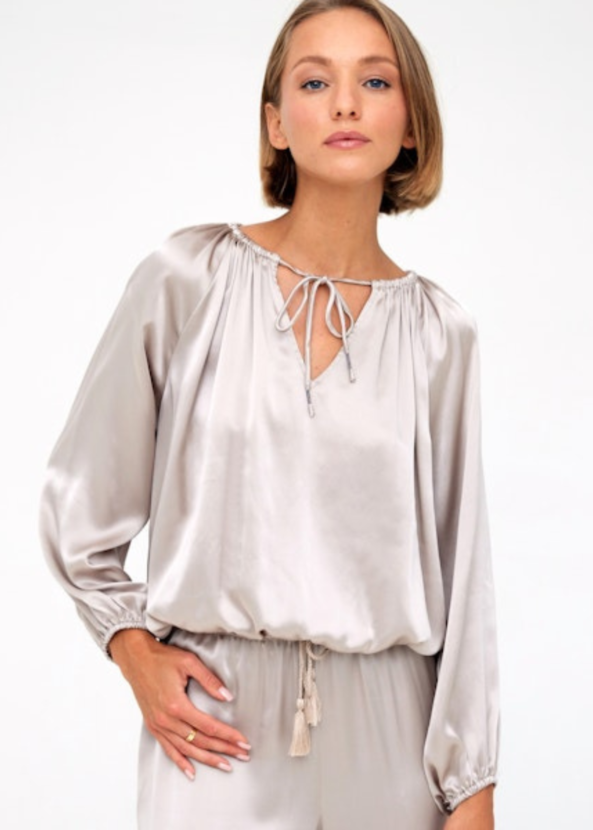 GO SILK "Go Either Way" Top - Sand