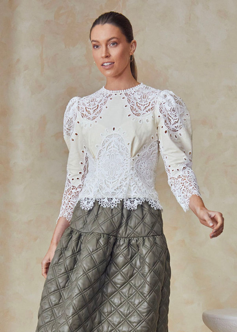 HUNTER BELL Reynolds Top - Antique Lace