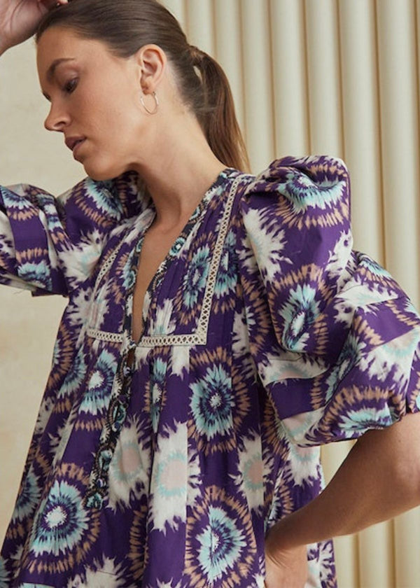 HUNTER BELL Jenkins Mini Dress - London Rain