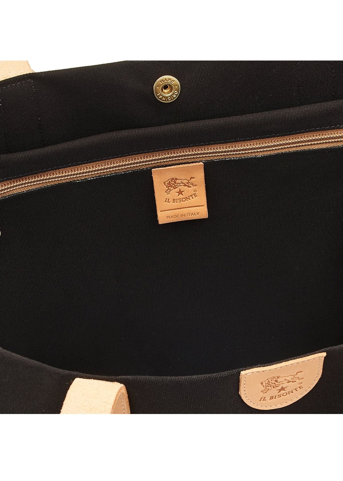 IL BISONTE Carmella Large Tote Handbag - Black and Natural