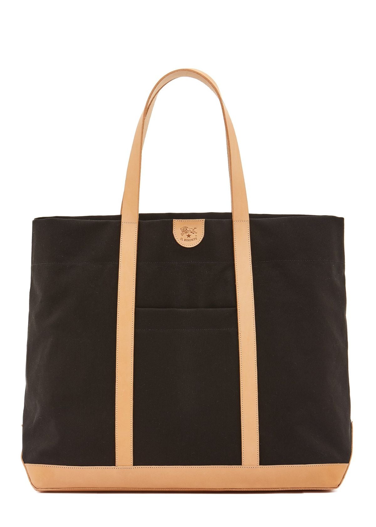 IL BISONTE Carmella Large Tote Handbag - Black and Natural