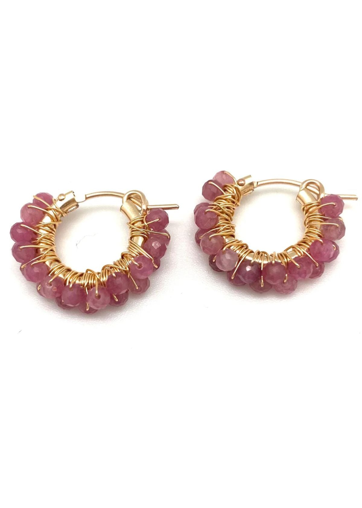 IN 2 DESIGN Diddi Hoop Earring - Pink Tourmaline