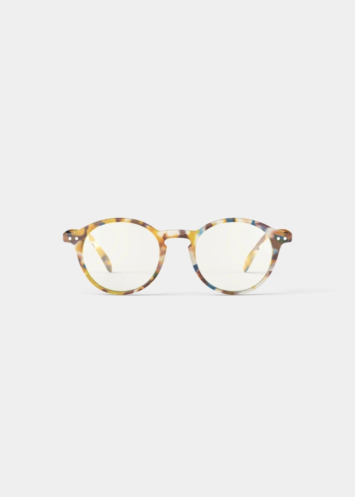IZIPIZI Iconic Round Reading Glasses #D in Blue Tortoise