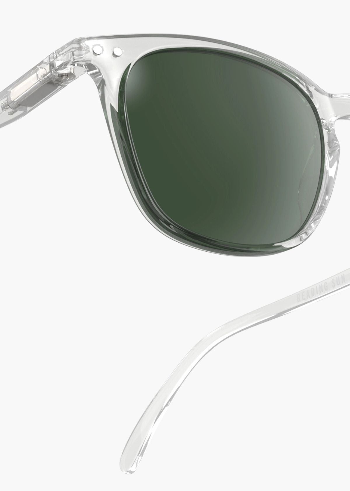IZIPIZI Reading Sunglasses Shape #E Crystal with Green Lenses