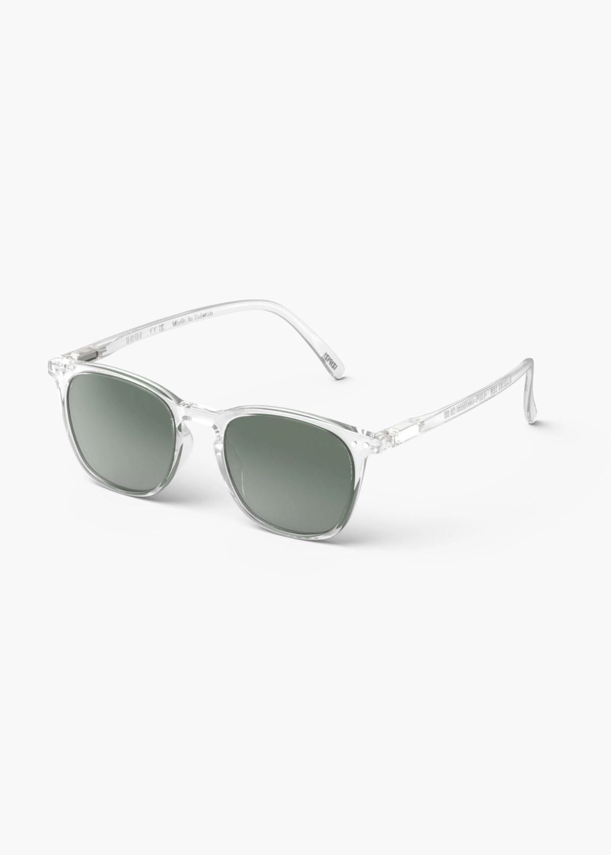 IZIPIZI Reading Sunglasses Shape #E Crystal with Green Lenses
