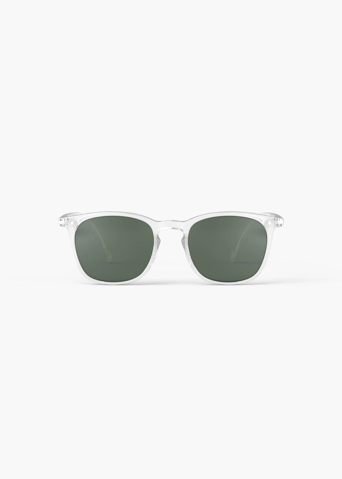 IZIPIZI Reading Sunglasses Shape #E Crystal with Green Lenses