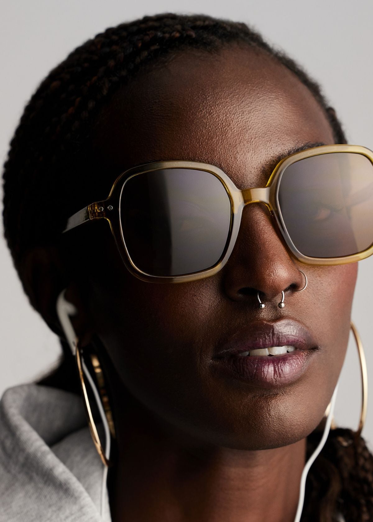 IZIPIZI #OFFICE Oversized Sunglasses - Golden Green