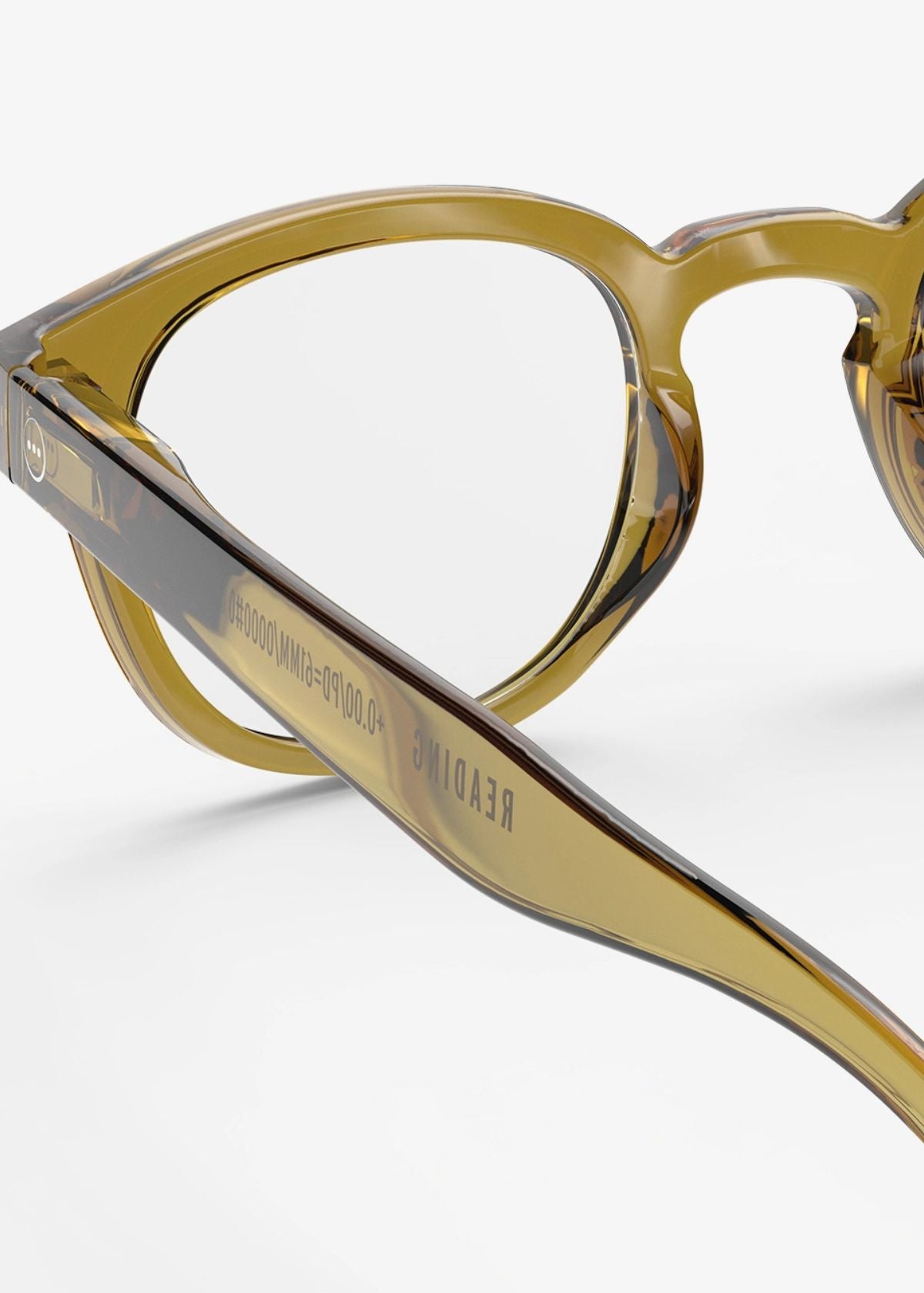 IZIPIZI Retro Square Reading Glasses #C in Golden Green