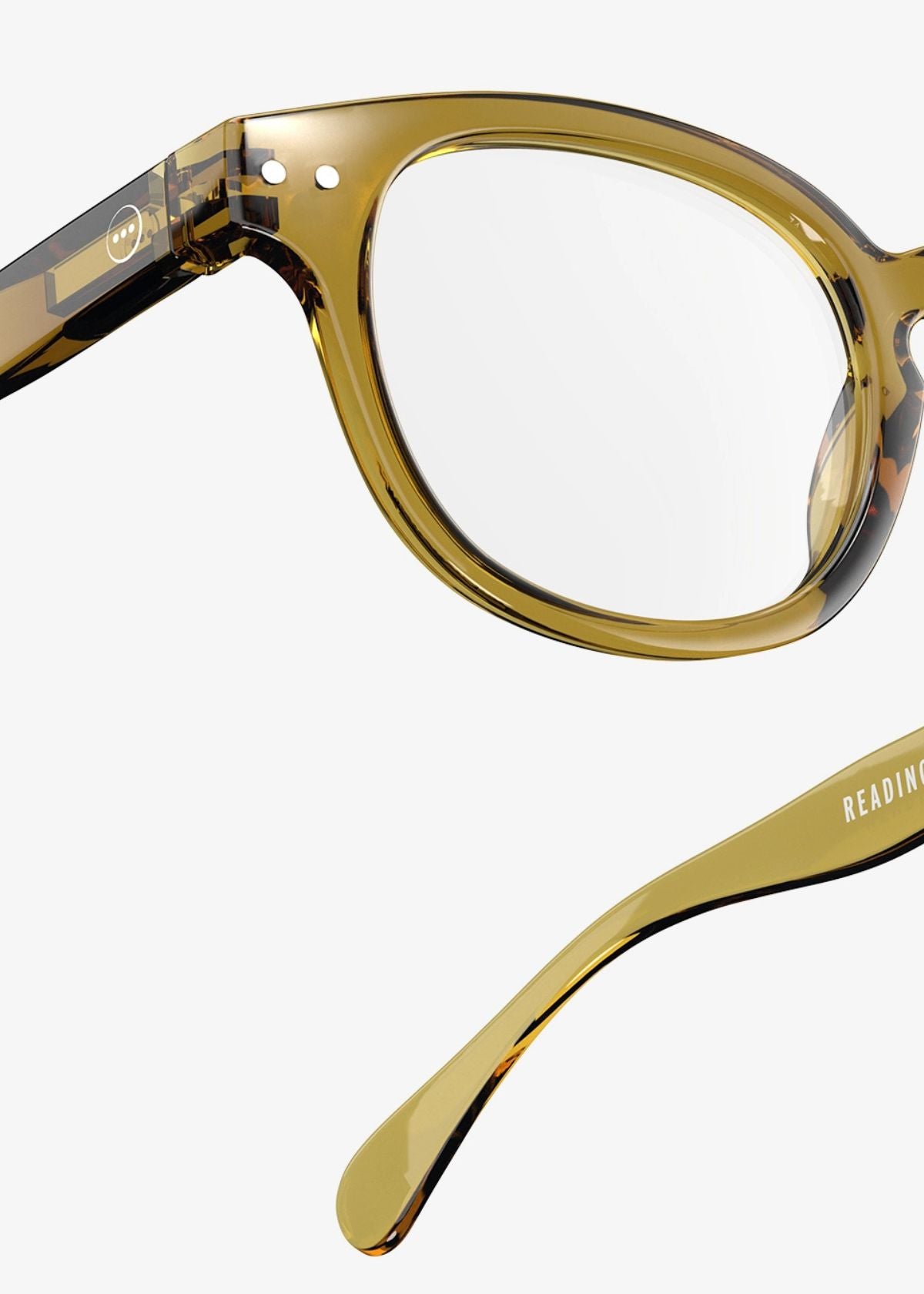 IZIPIZI Retro Square Reading Glasses #C in Golden Green