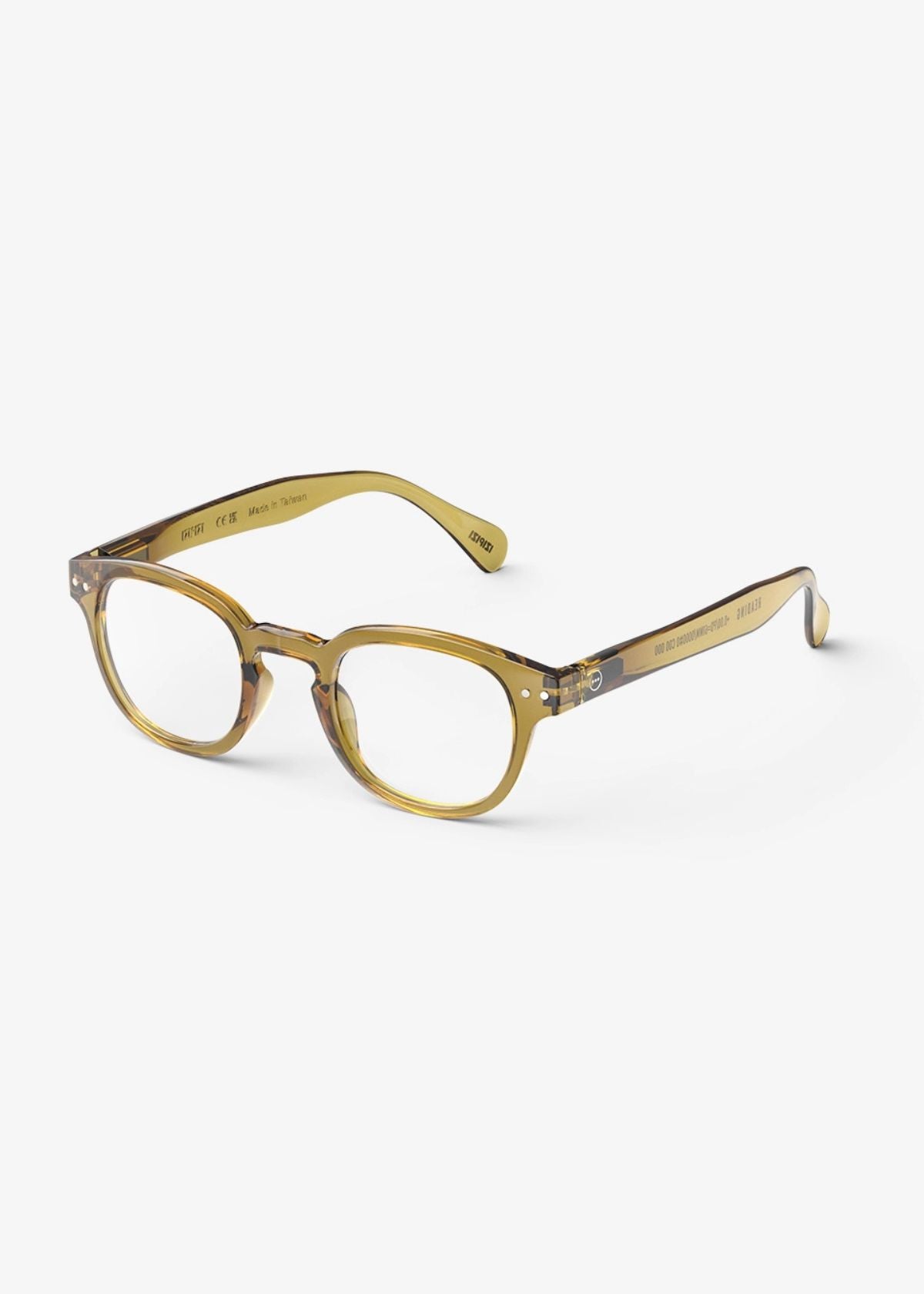 IZIPIZI Retro Square Reading Glasses #C in Golden Green
