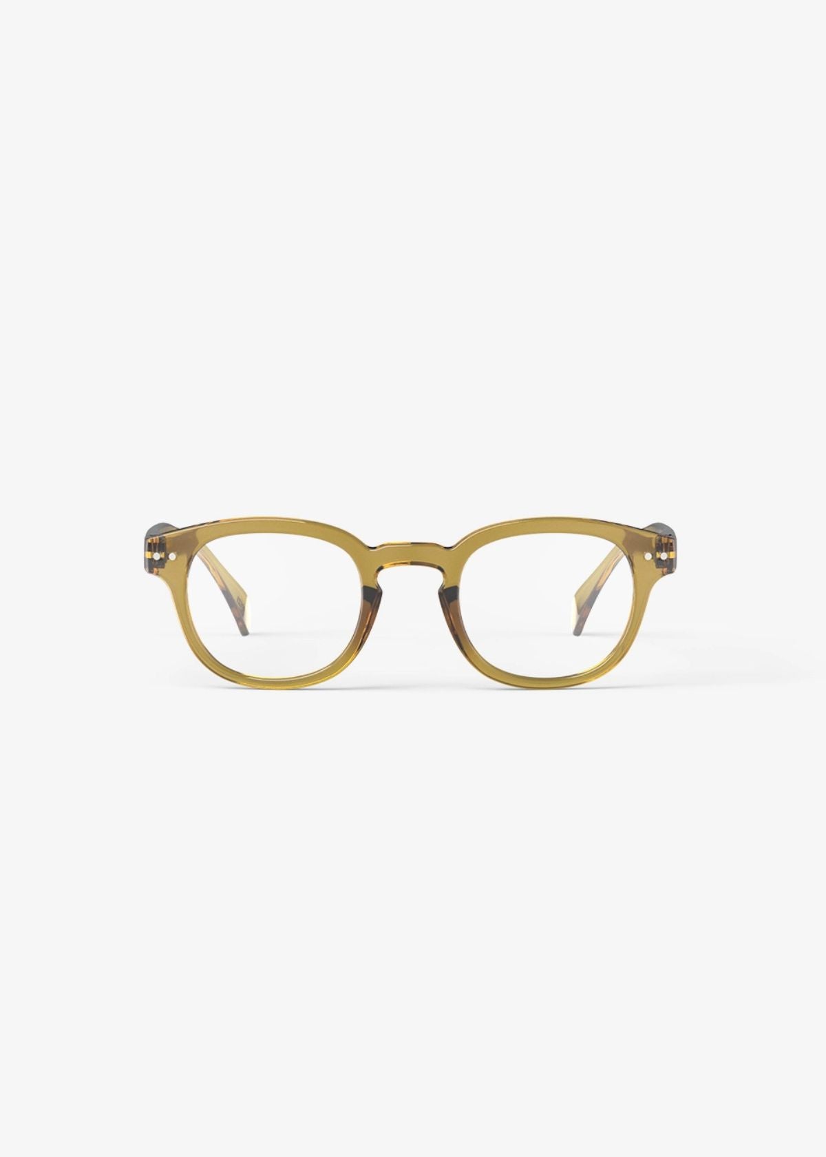 IZIPIZI Retro Square Reading Glasses #C in Golden Green