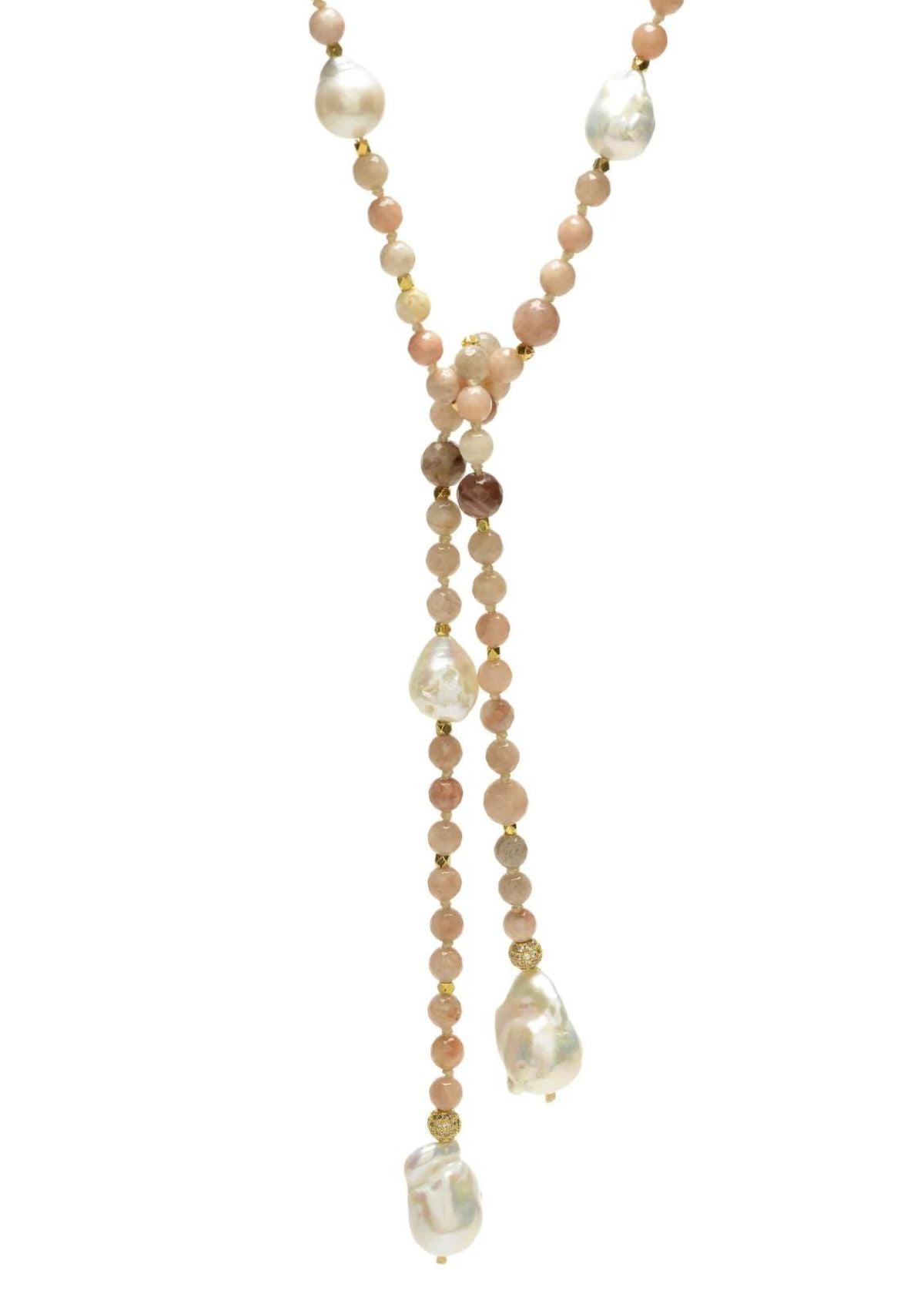 IN 2 DESIGN Alice Lariat - Pink Moonstone