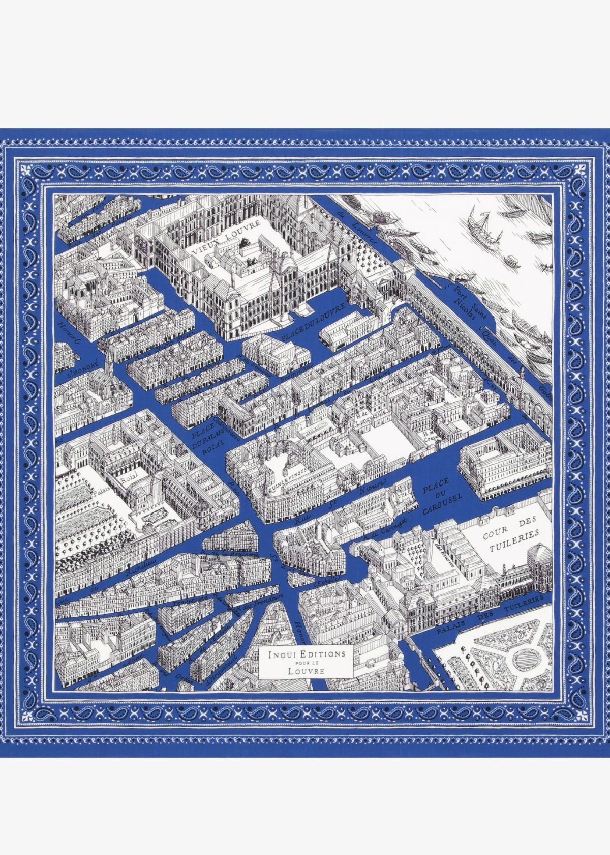 INOUI EDITIONS Louvre 65 Square Scarf - Blue