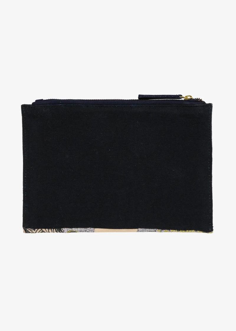 INOUI EDITIONS Mangus Embroidered Pouch - Navy