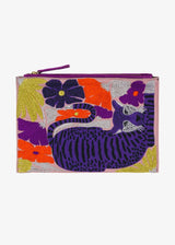 INOUI EDITIONS Folk Embroidered Pouch - Pink