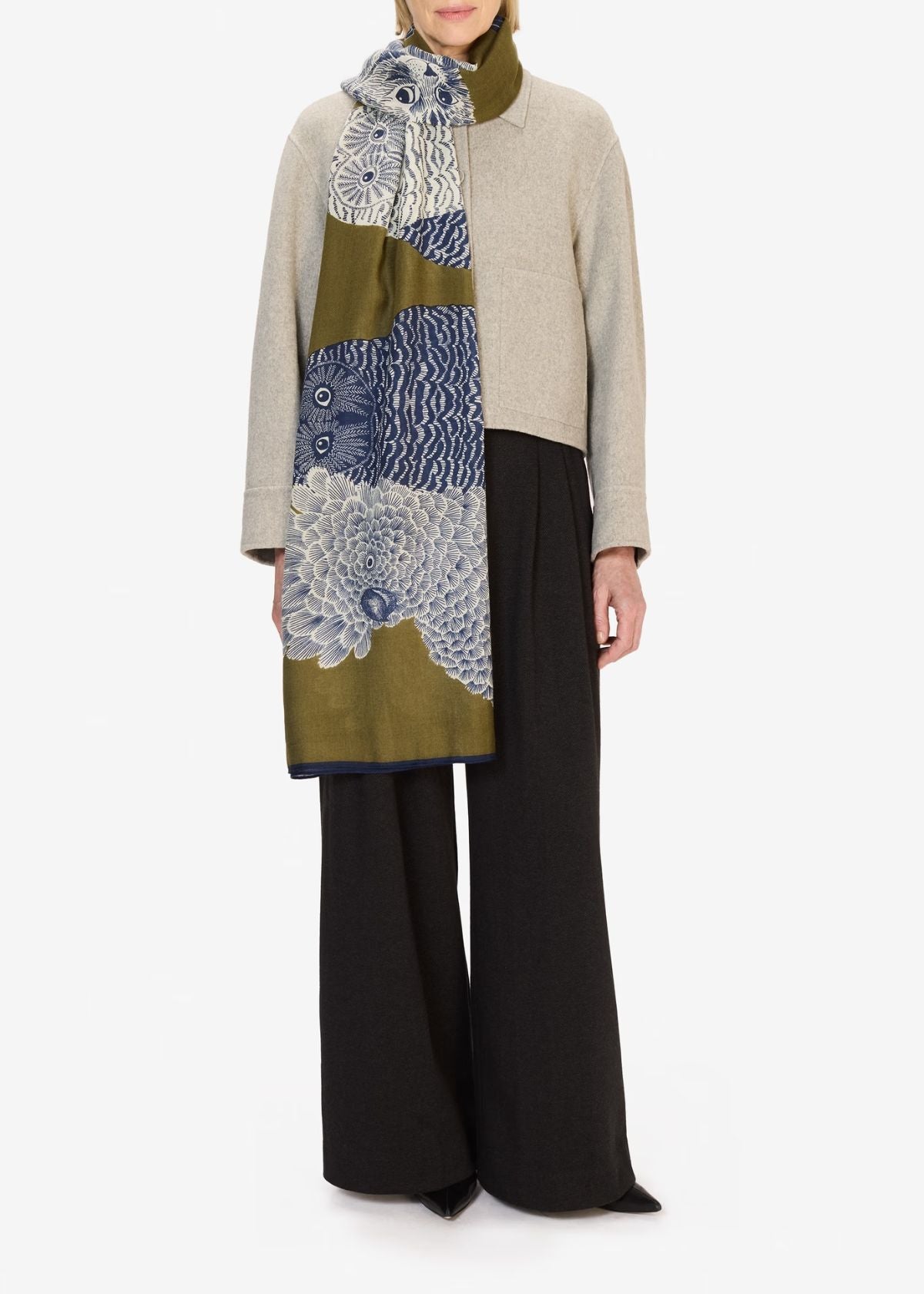 INOUI EDITIONS Chouette 80 Scarf - Khaki