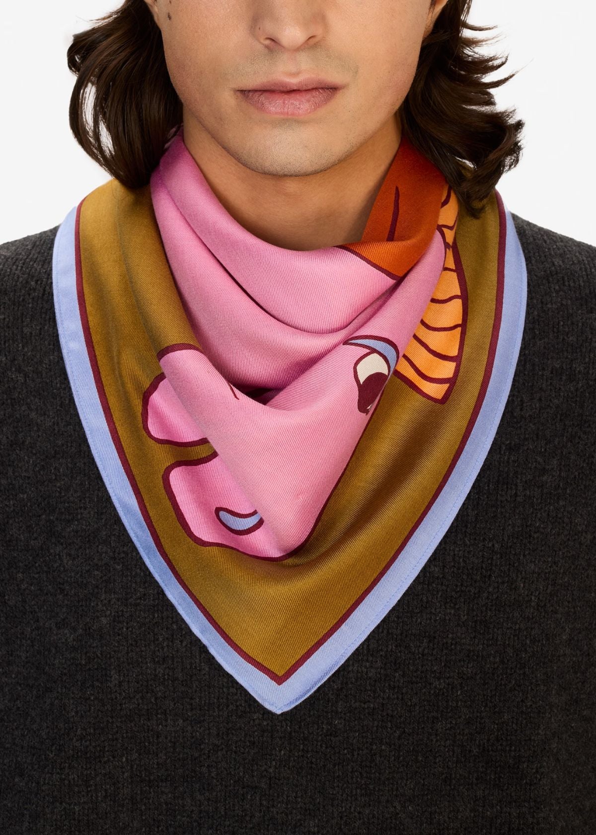 INOUI EDITIONS Cavale 100 Square Scarf - Khaki